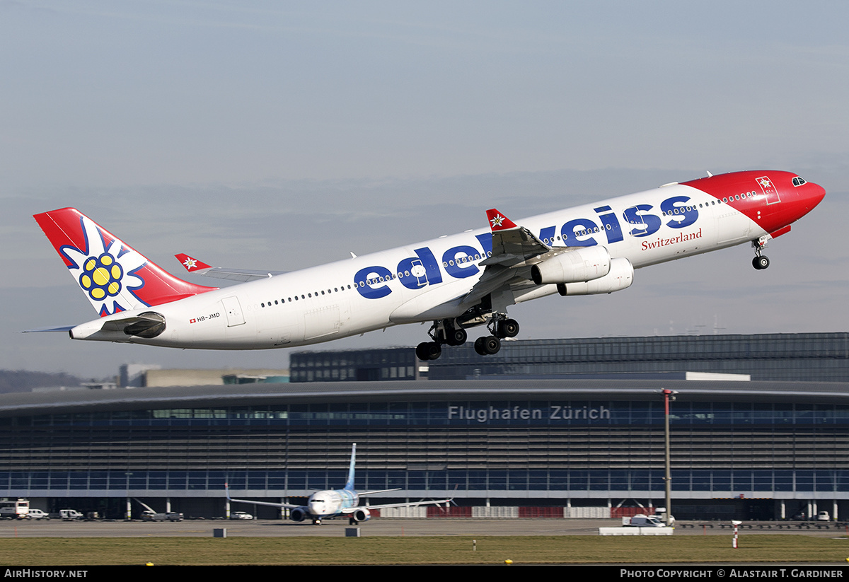 Aircraft Photo of HB-JMD | Airbus A340-313 | Edelweiss Air | AirHistory.net #550749