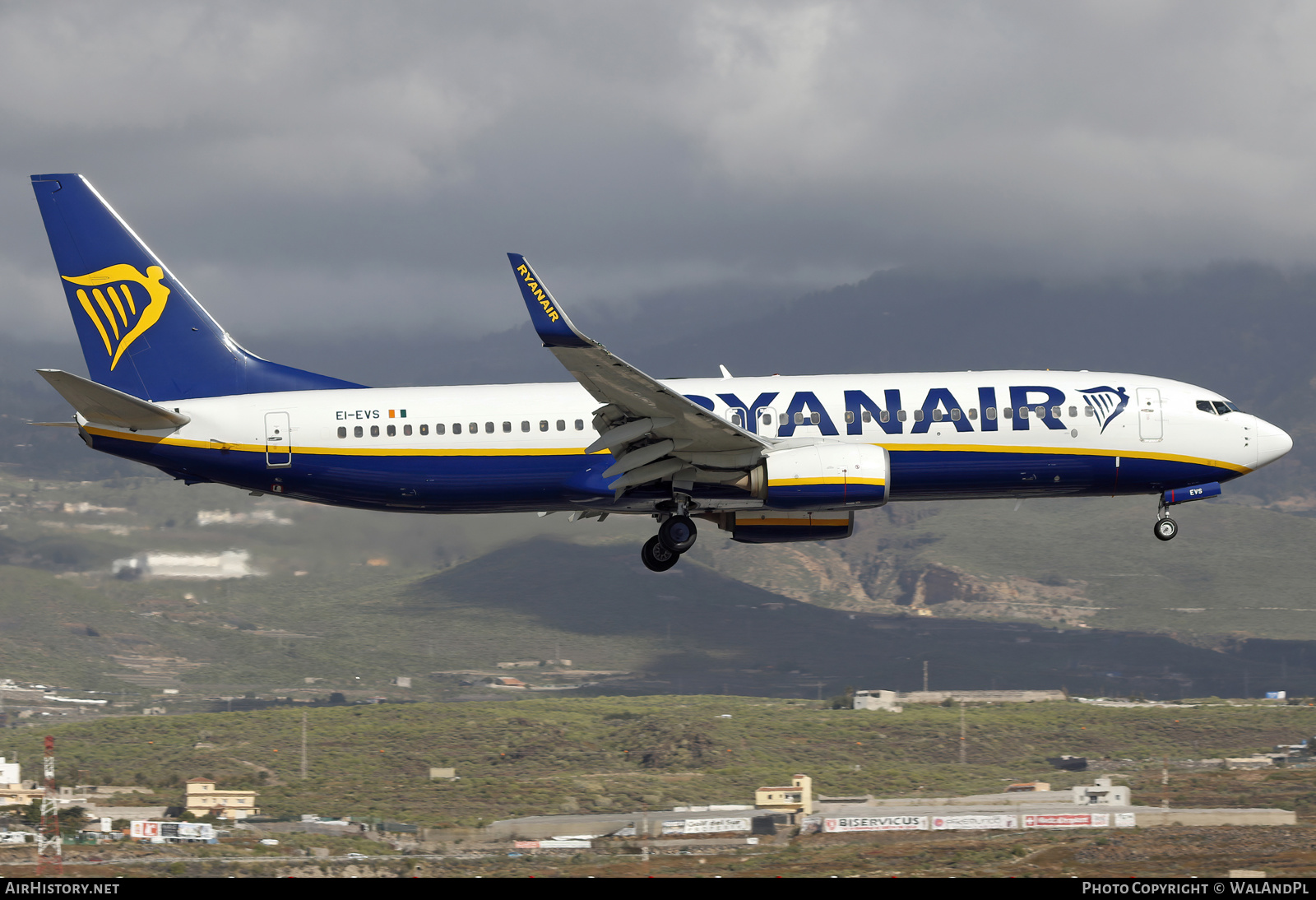 Aircraft Photo of EI-EVS | Boeing 737-8AS | Ryanair | AirHistory.net #550776