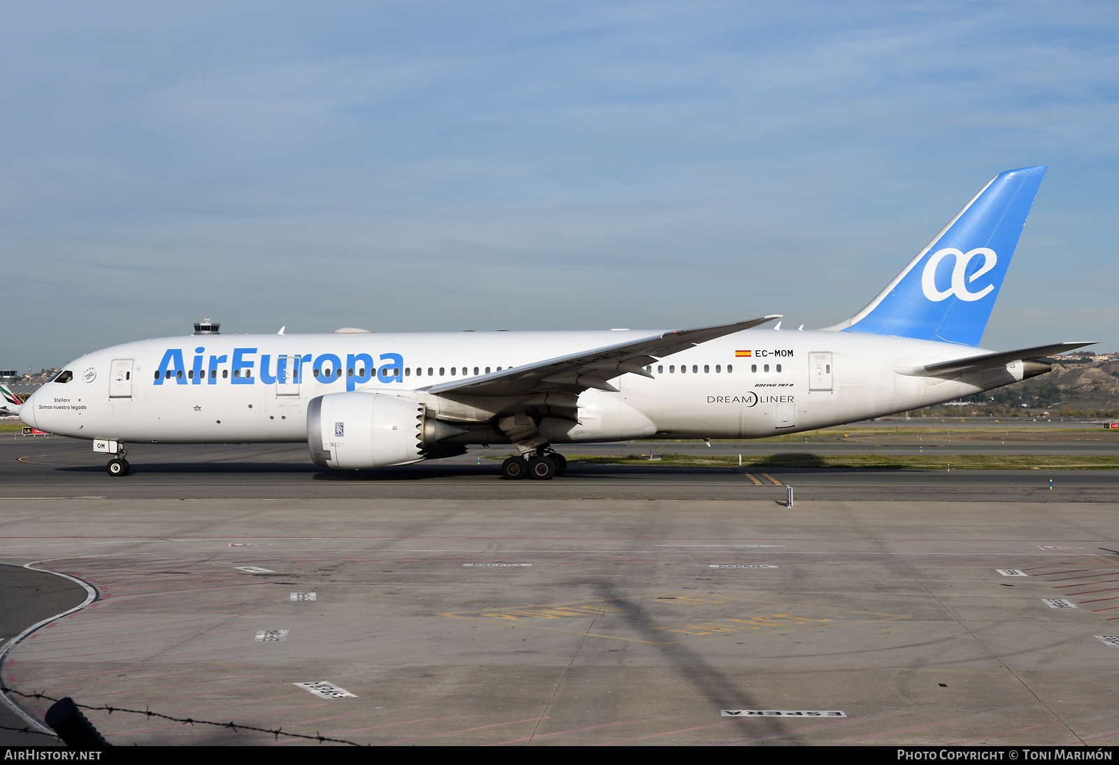 Aircraft Photo of EC-MOM | Boeing 787-8 Dreamliner | Air Europa | AirHistory.net #551123