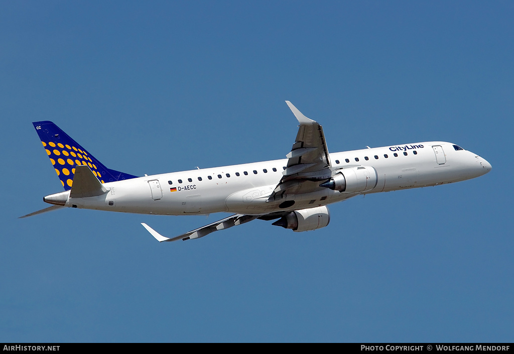 Aircraft Photo of D-AECC | Embraer 190LR (ERJ-190-100LR) | Lufthansa CityLine | AirHistory.net #551294