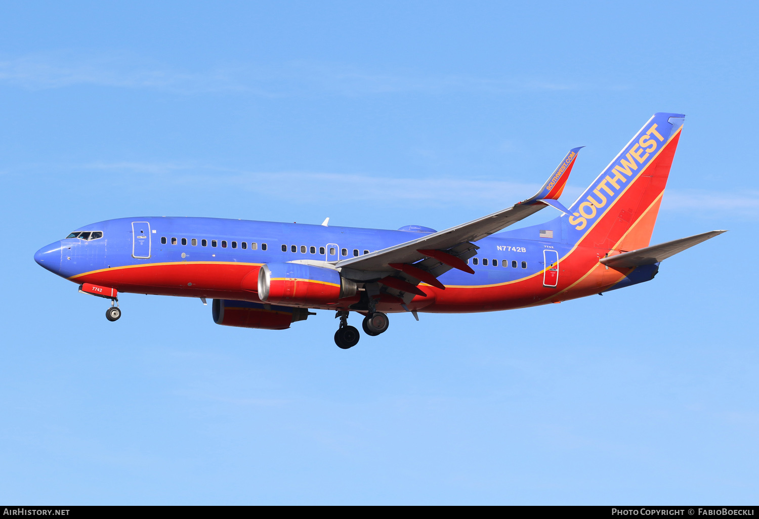 Aircraft Photo of N7742B | Boeing 737-7BD | Southwest Airlines | AirHistory.net #551325