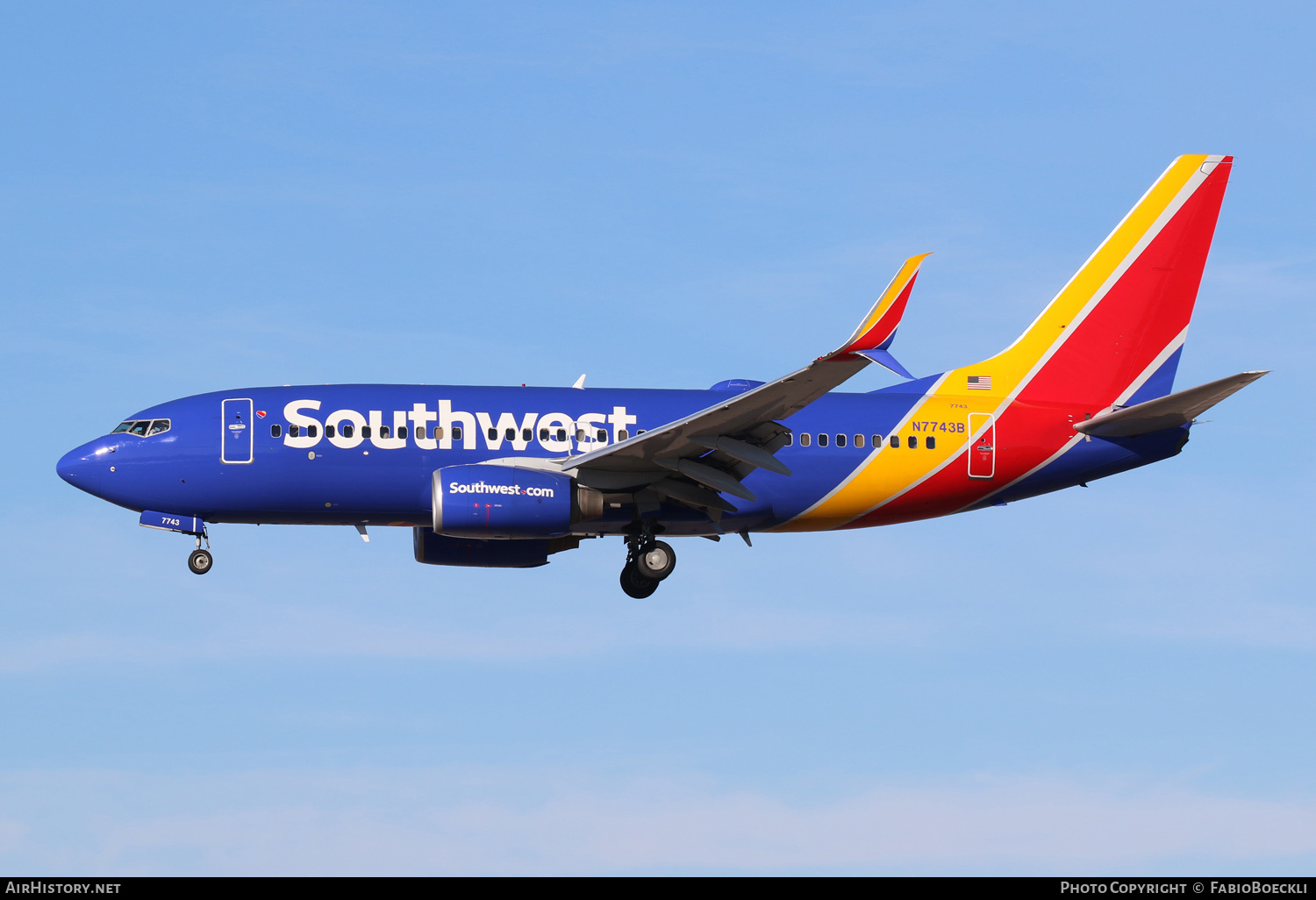 Aircraft Photo of N7743B | Boeing 737-7BD | Southwest Airlines | AirHistory.net #551554