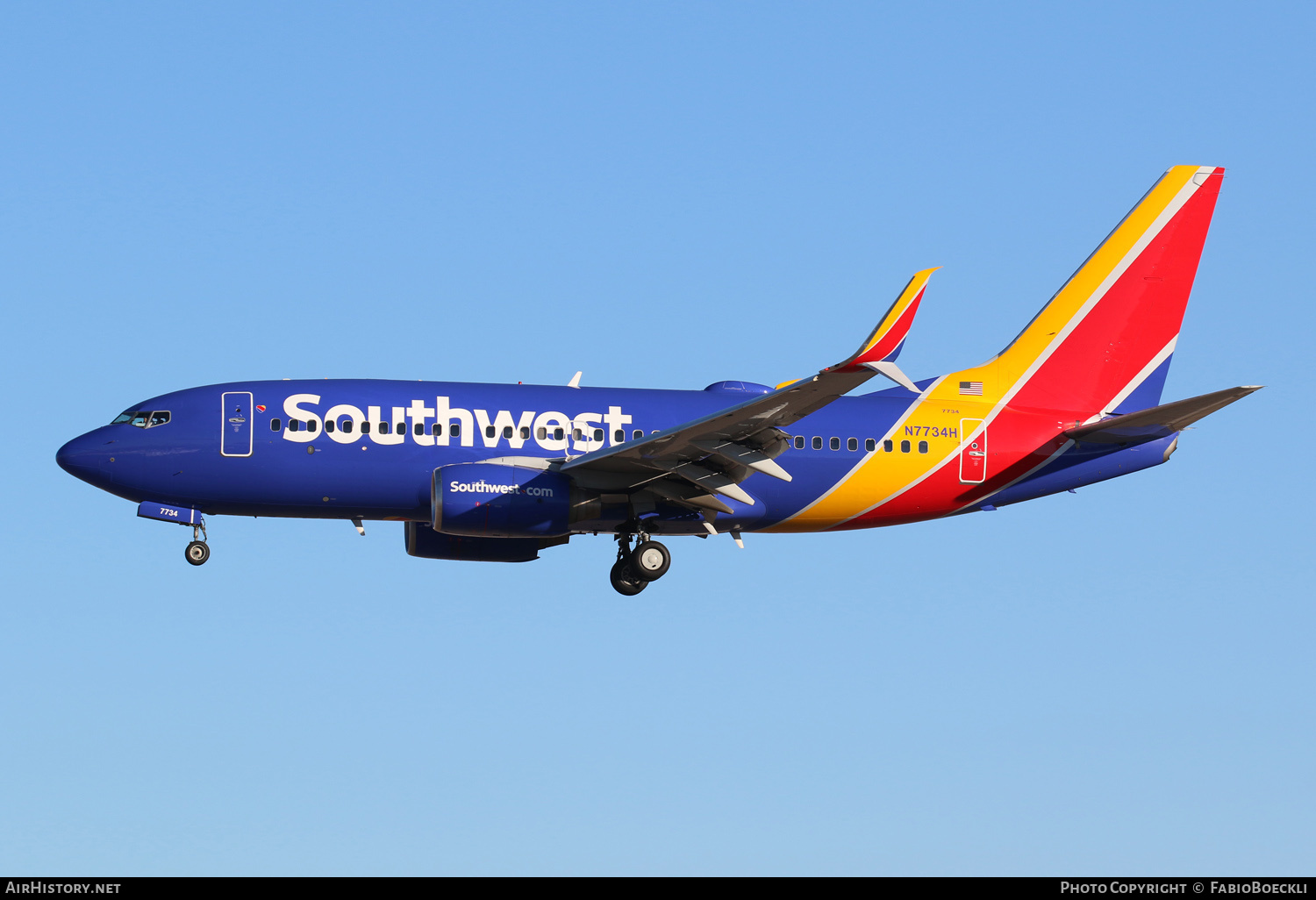 Aircraft Photo of N7734H | Boeing 737-7BD | Southwest Airlines | AirHistory.net #551581