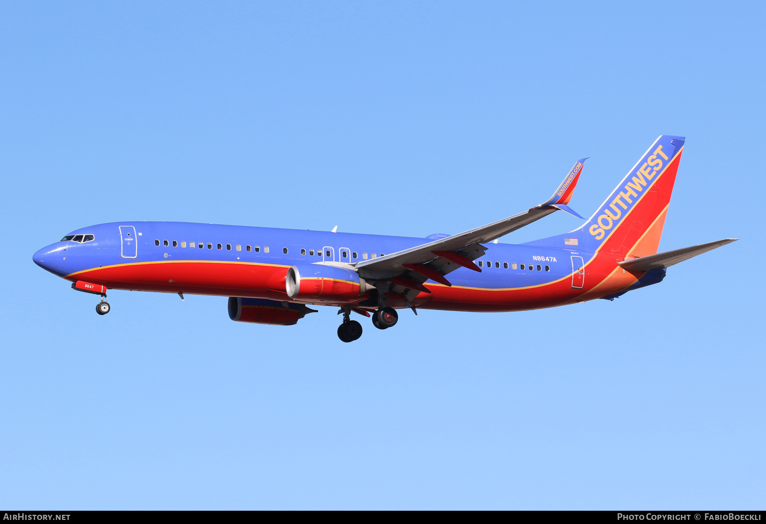 Aircraft Photo of N8647A | Boeing 737-8H4 | Southwest Airlines | AirHistory.net #551611