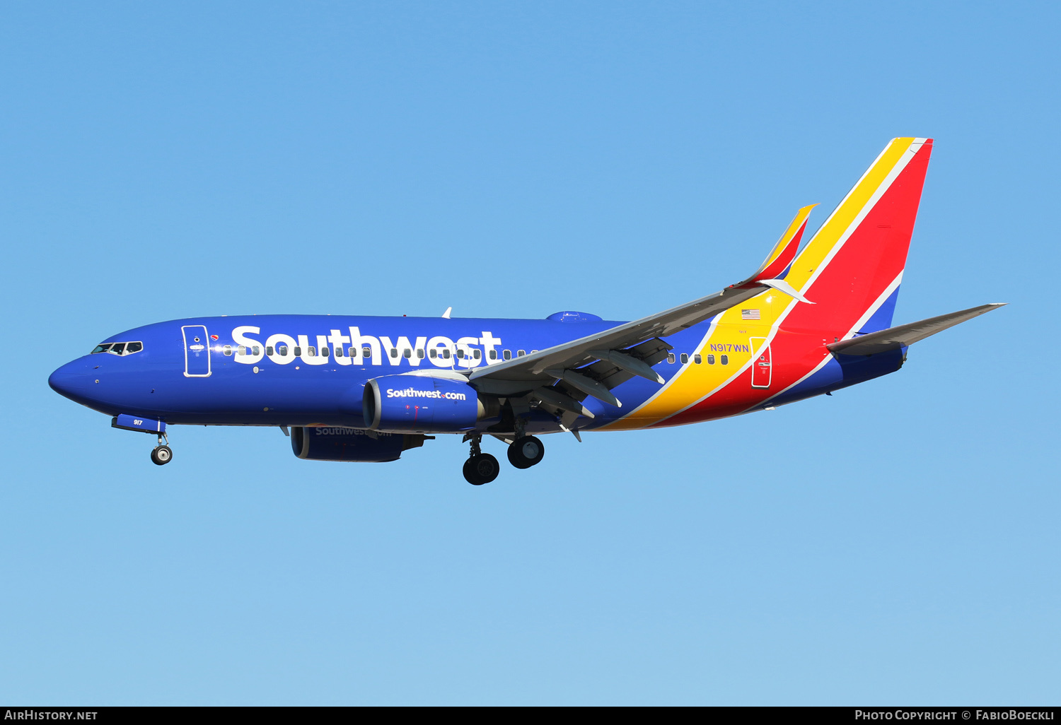 Aircraft Photo of N917WN | Boeing 737-7H4 | Southwest Airlines | AirHistory.net #551628