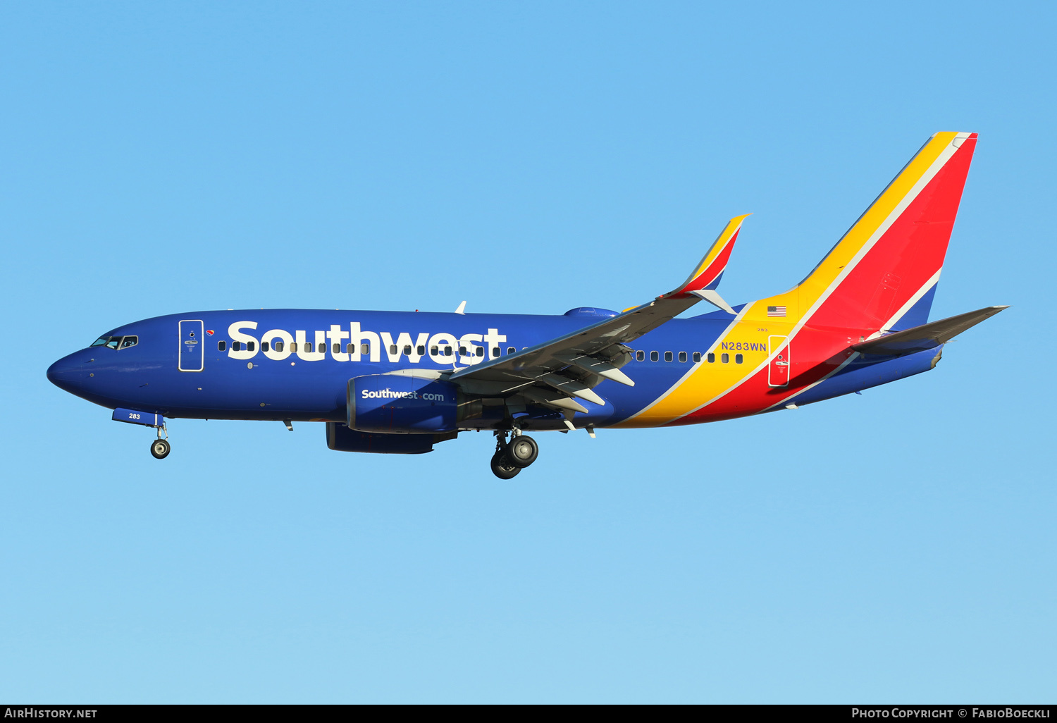 Aircraft Photo of N283WN | Boeing 737-7H4 | Southwest Airlines | AirHistory.net #551693