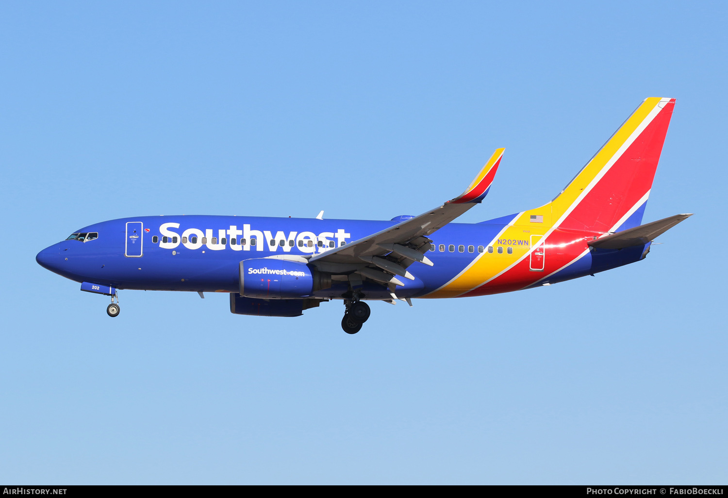Aircraft Photo of N202WN | Boeing 737-7H4 | Southwest Airlines | AirHistory.net #552568