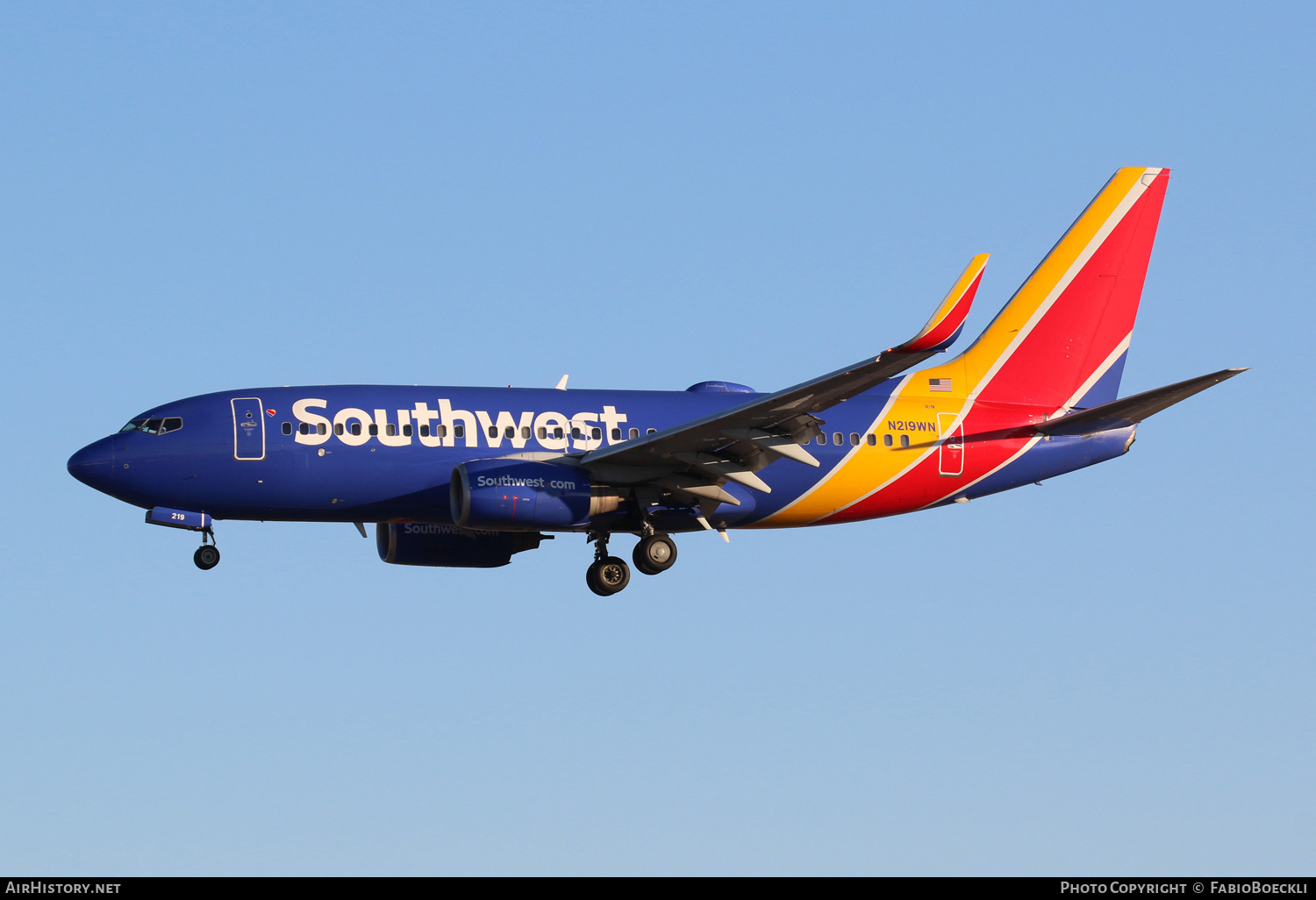 Aircraft Photo of N219WN | Boeing 737-7H4 | Southwest Airlines | AirHistory.net #552620