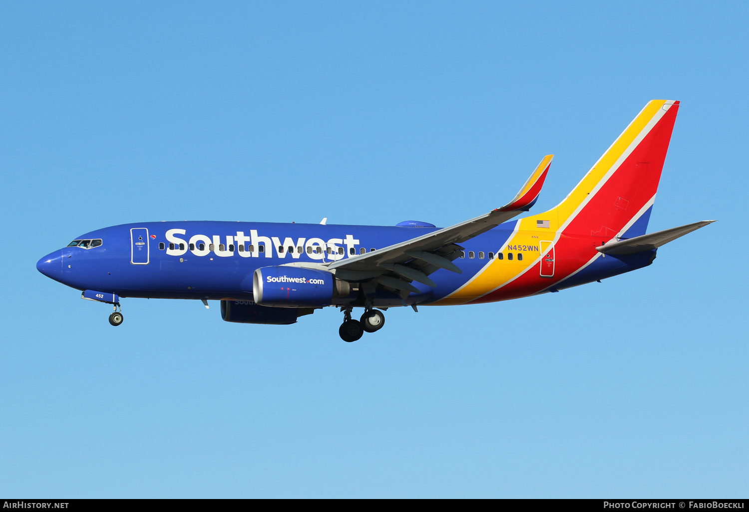Aircraft Photo of N452WN | Boeing 737-7H4 | Southwest Airlines | AirHistory.net #552770
