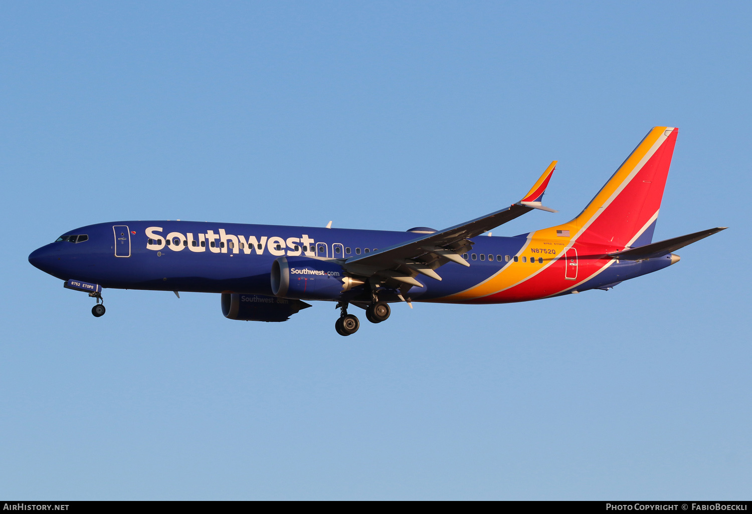 Aircraft Photo of N8752Q | Boeing 737-8 Max 8 | Southwest Airlines | AirHistory.net #553190