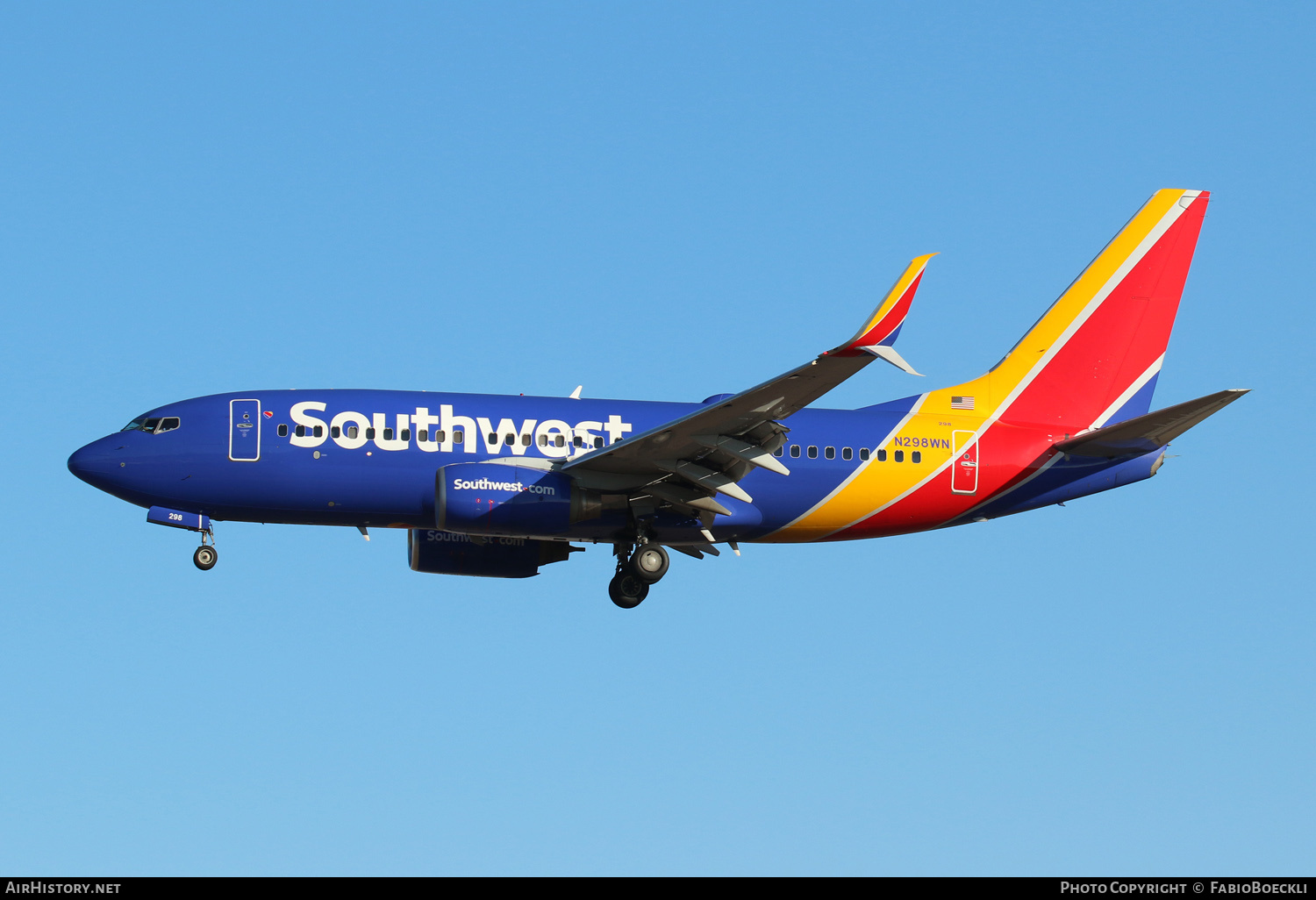Aircraft Photo of N298WN | Boeing 737-7H4 | Southwest Airlines | AirHistory.net #553296