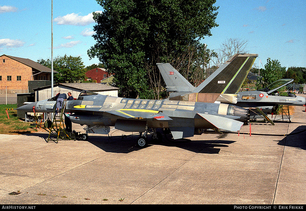 Aircraft Photo of E-024 | General Dynamics F-16A Fighting Falcon | Denmark - Air Force | AirHistory.net #553410