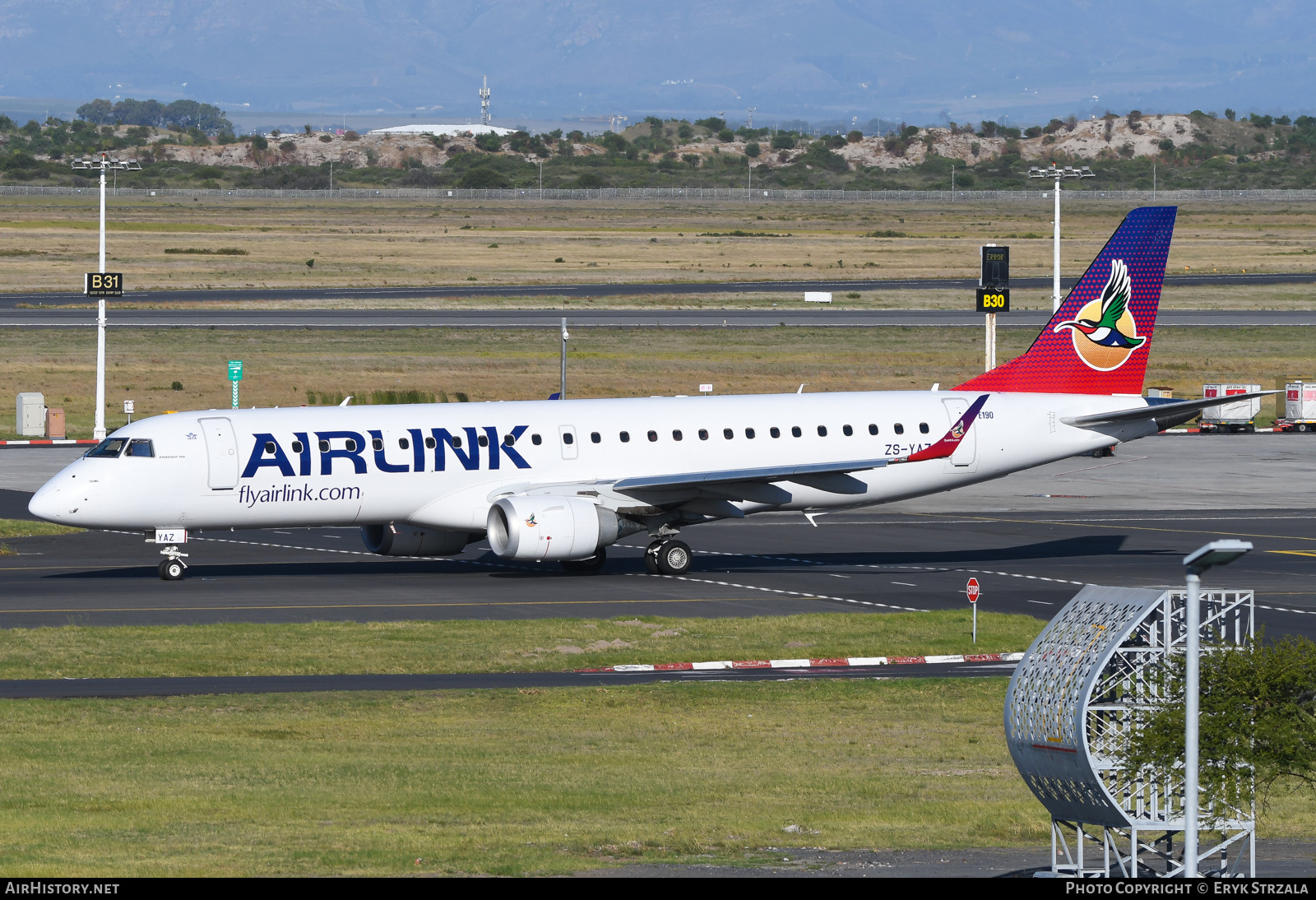 Aircraft Photo of ZS-YAZ | Embraer 190AR (ERJ-190-100IGW) | Airlink | AirHistory.net #553447