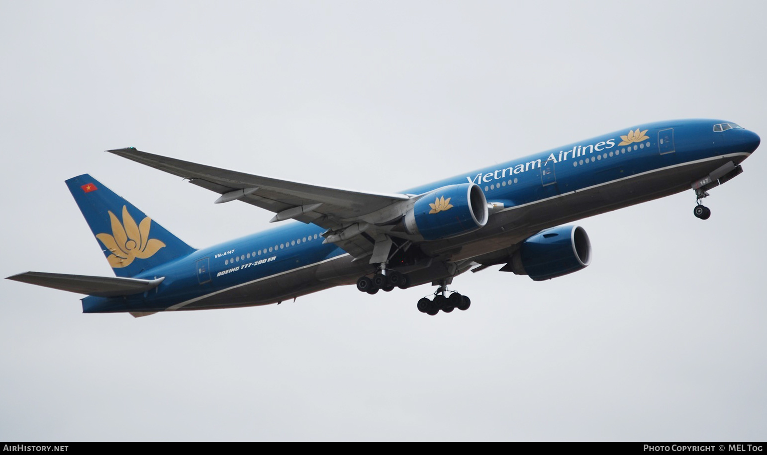 Aircraft Photo of VN-A147 | Boeing 777-2Q8/ER | Vietnam Airlines | AirHistory.net #553511