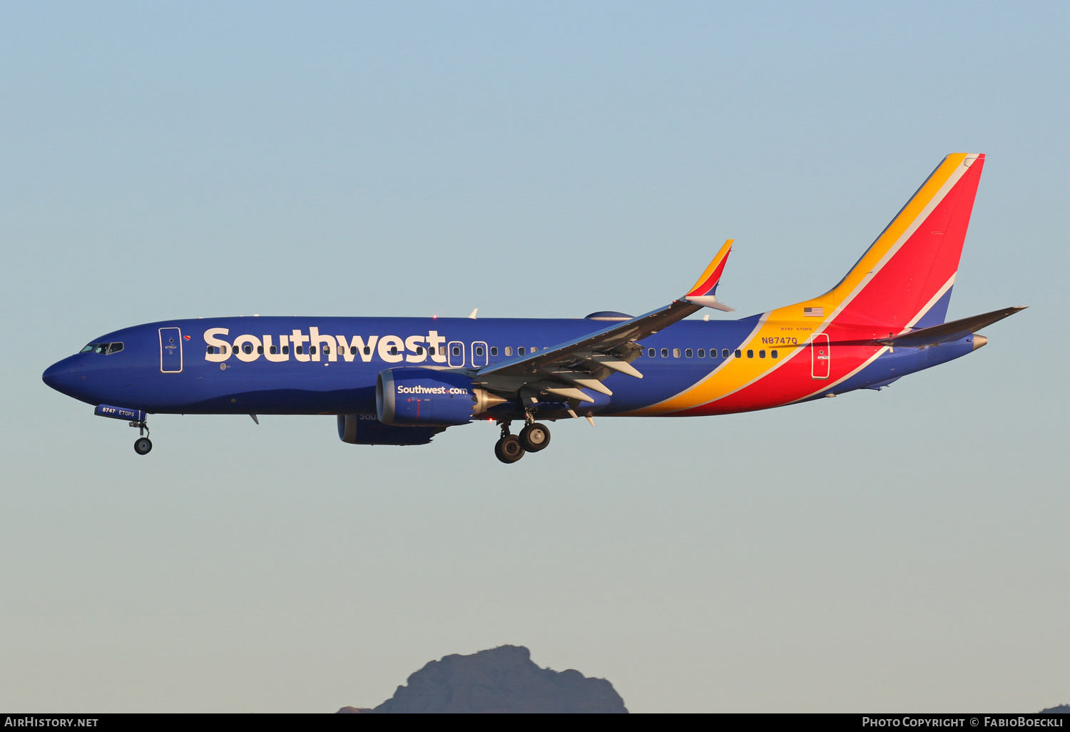Aircraft Photo of N8747Q | Boeing 737-8 Max 8 | Southwest Airlines | AirHistory.net #553558