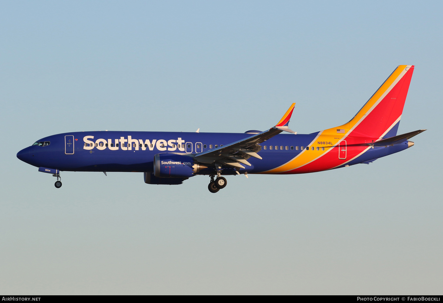 Aircraft Photo of N8834L | Boeing 737-8 Max 8 | Southwest Airlines | AirHistory.net #553573