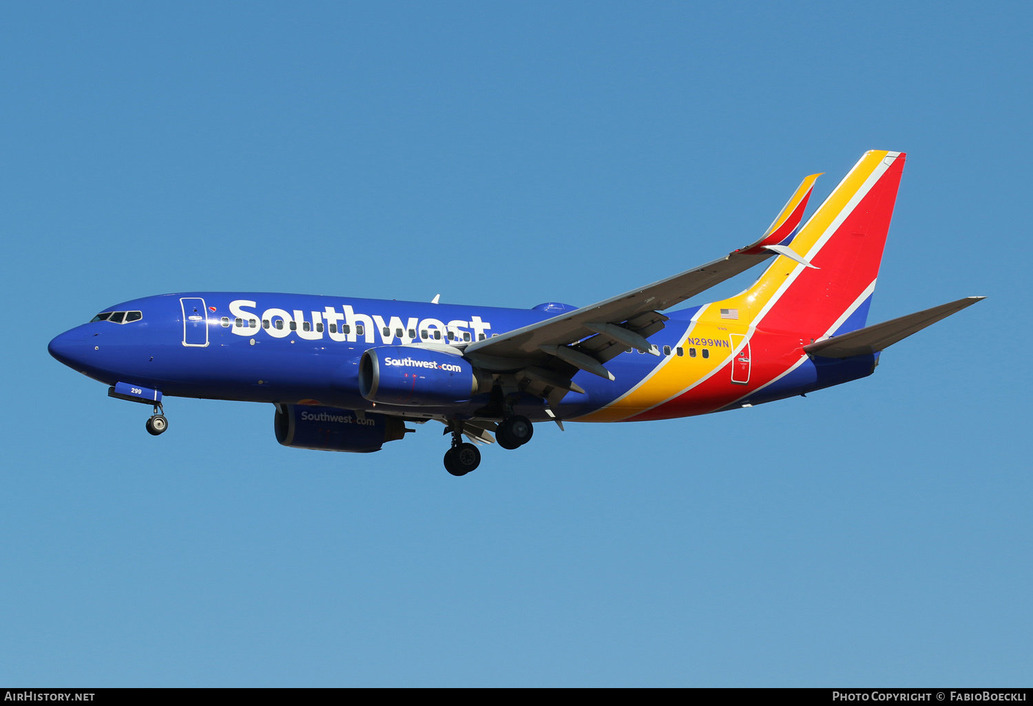 Aircraft Photo of N299WN | Boeing 737-7H4 | Southwest Airlines | AirHistory.net #553610