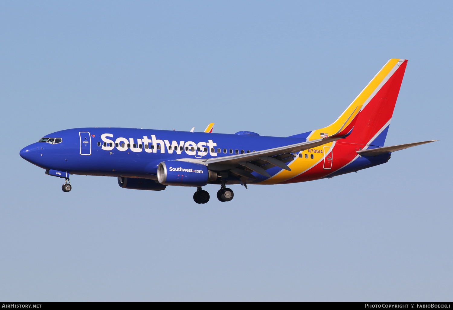 Aircraft Photo of N7851A | Boeing 737-7Q8 | Southwest Airlines | AirHistory.net #553679