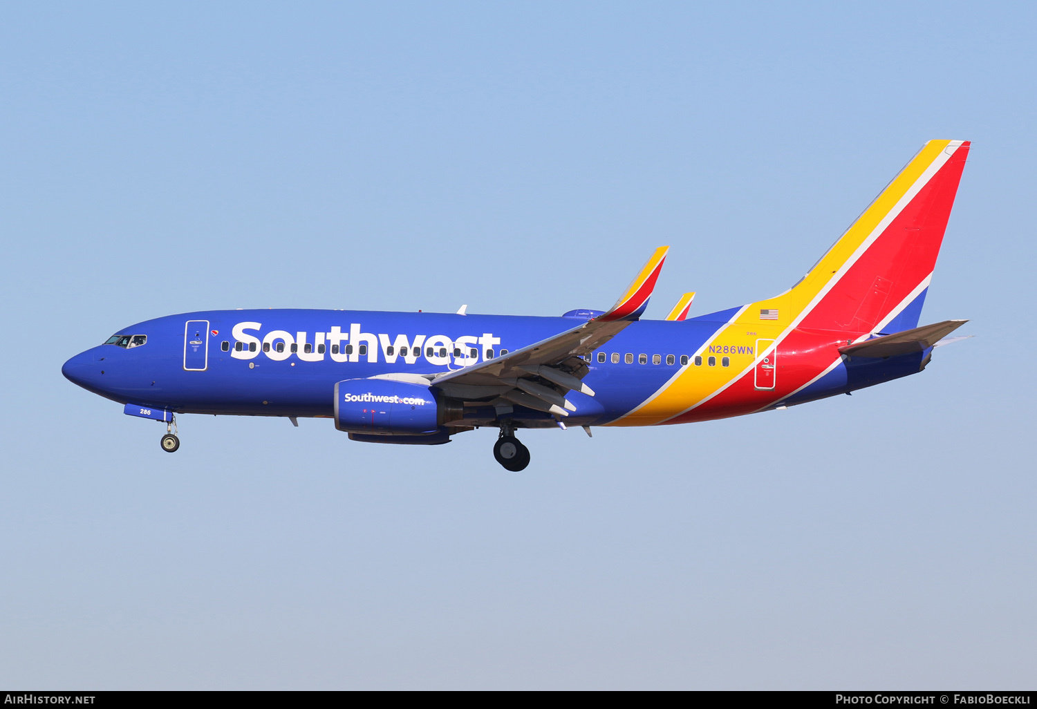 Aircraft Photo of N286WN | Boeing 737-7H4 | Southwest Airlines | AirHistory.net #553733