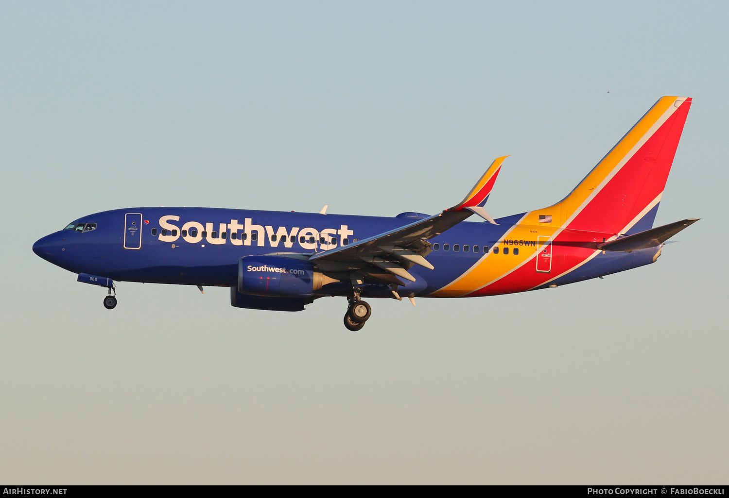 Aircraft Photo of N965WN | Boeing 737-7H4 | Southwest Airlines | AirHistory.net #553740