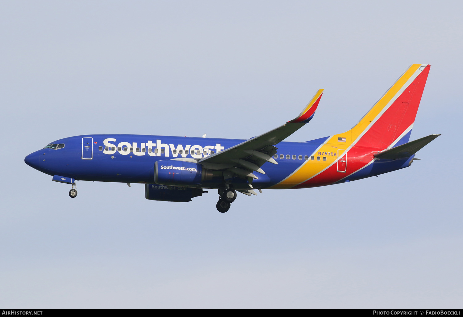 Aircraft Photo of N7836A | Boeing 737-7L9 | Southwest Airlines | AirHistory.net #553953