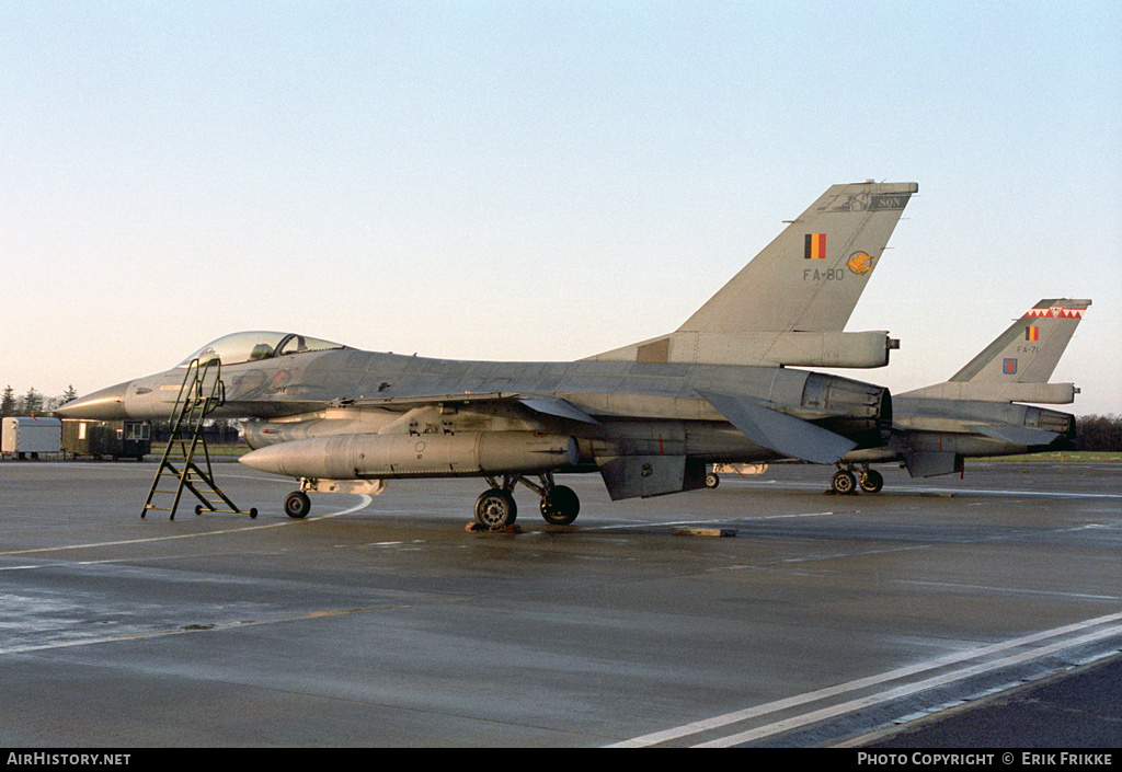 Aircraft Photo of FA-80 | General Dynamics F-16A Fighting Falcon | Belgium - Air Force | AirHistory.net #554490