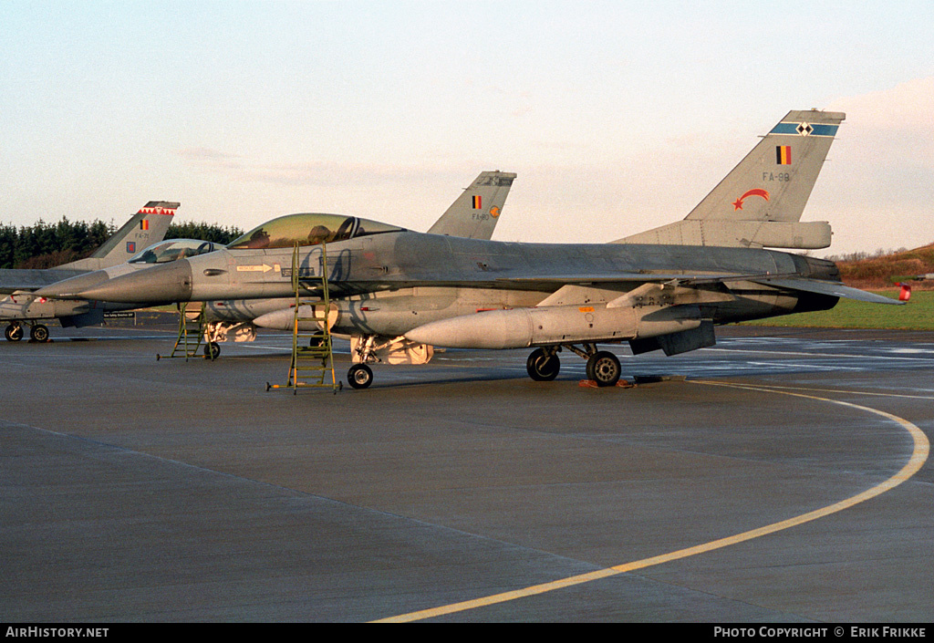 Aircraft Photo of FA98 | General Dynamics F-16A Fighting Falcon | Belgium - Air Force | AirHistory.net #554494
