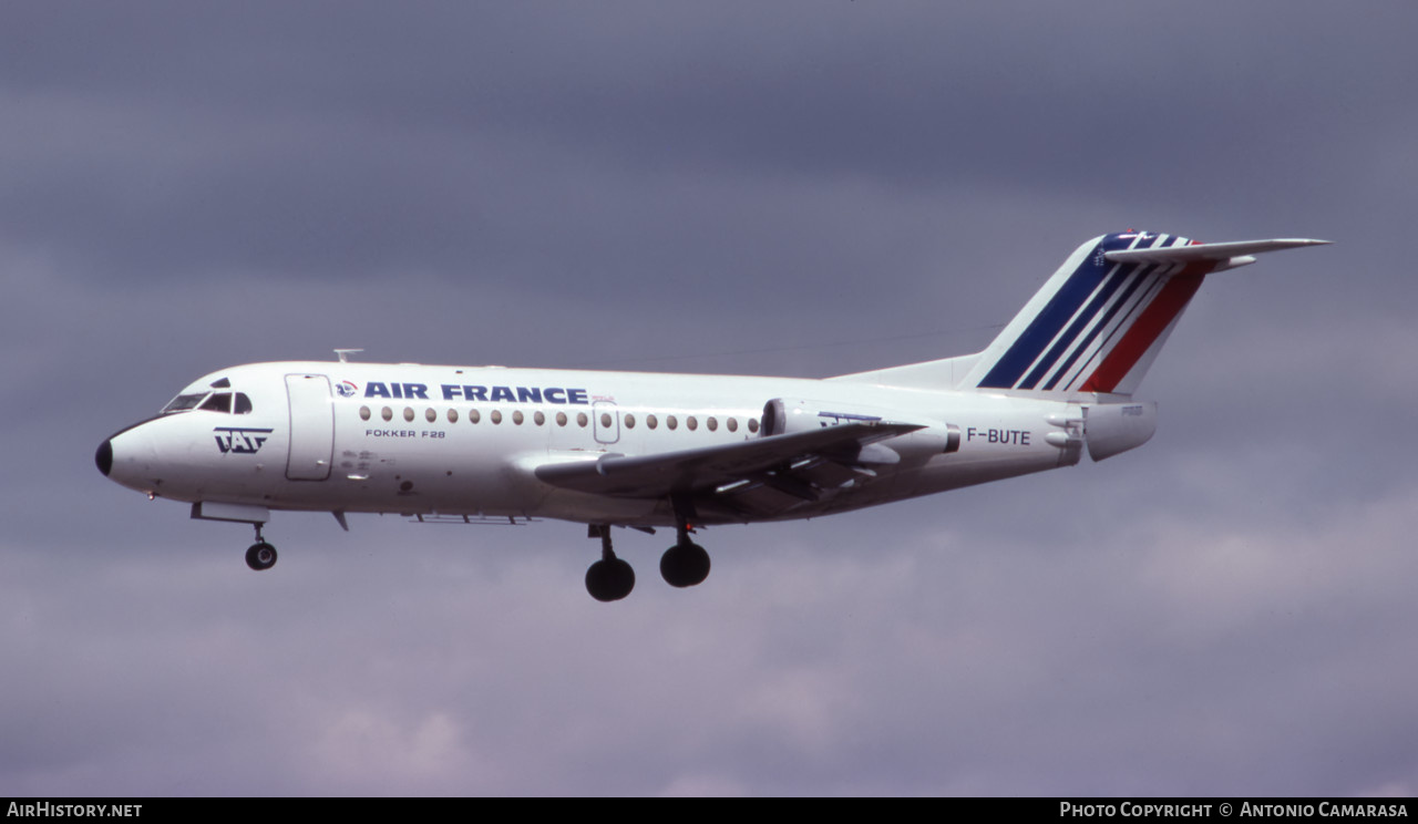 Aircraft Photo of F-BUTE | Fokker F28-1000 Fellowship | Air France | AirHistory.net #554773
