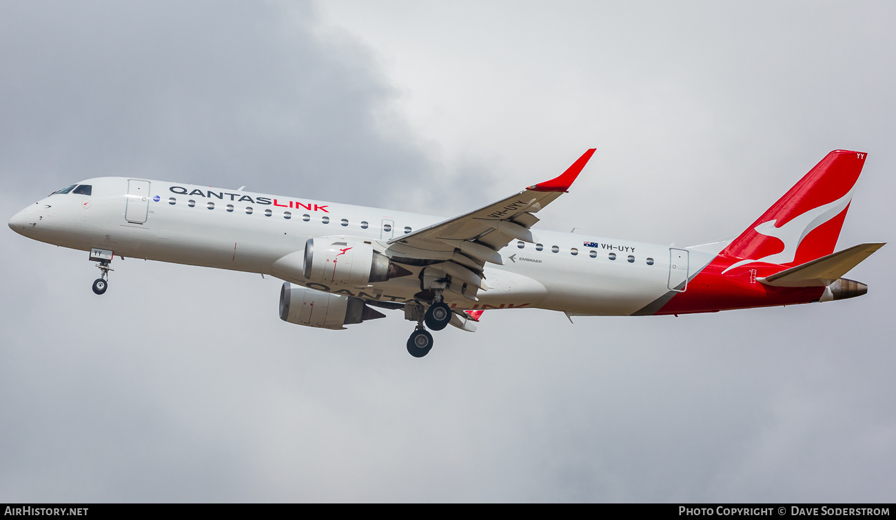 Aircraft Photo of VH-UYY | Embraer 190AR (ERJ-190-100IGW) | QantasLink | AirHistory.net #554897