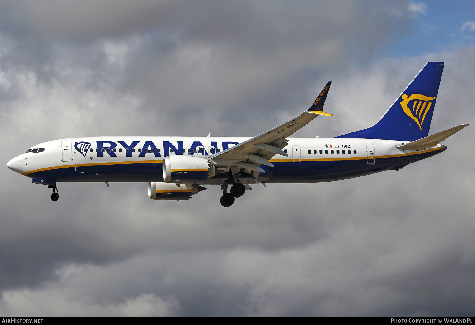 Aircraft Photo of EI-HGZ | Boeing 737-8200 Max 200 | Ryanair | AirHistory.net #555073