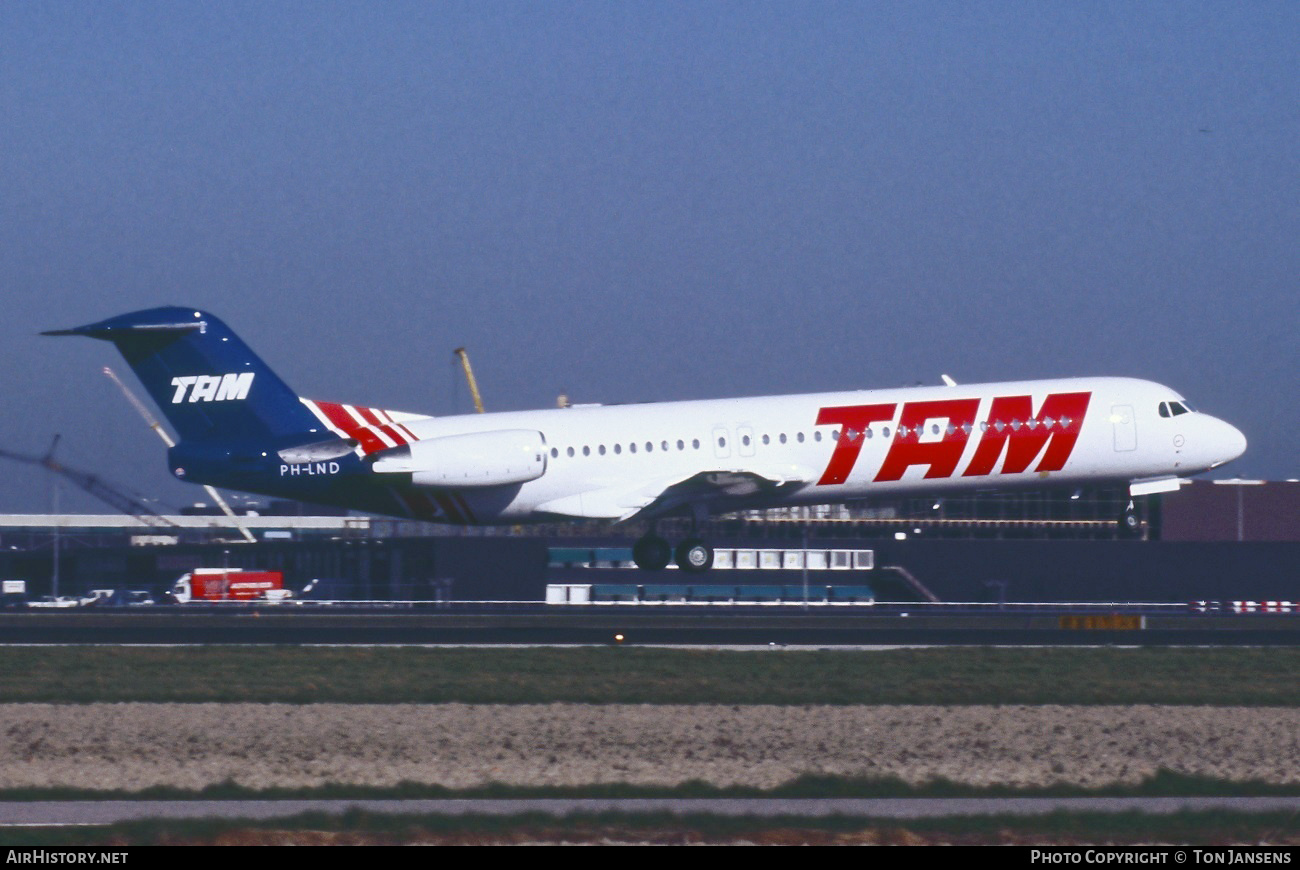 Aircraft Photo of PH-LND | Fokker 100 (F28-0100) | TAM Linhas Aéreas | AirHistory.net #555189