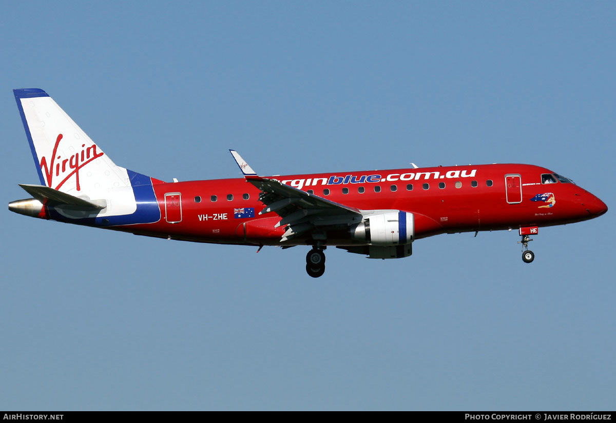 Aircraft Photo of VZ-ZHE | Embraer 170LR (ERJ-170-100LR) | Virgin Blue Airlines | AirHistory.net #555400