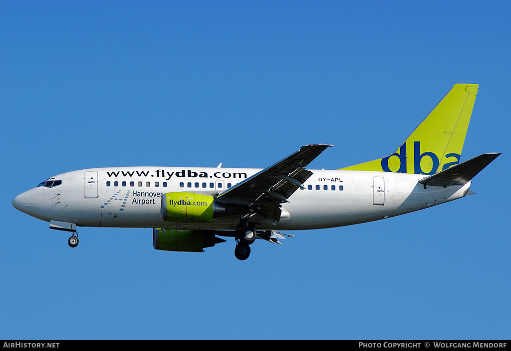 Aircraft Photo of OY-APL | Boeing 737-5L9 | DBA - Deutsche BA | AirHistory.net #555402