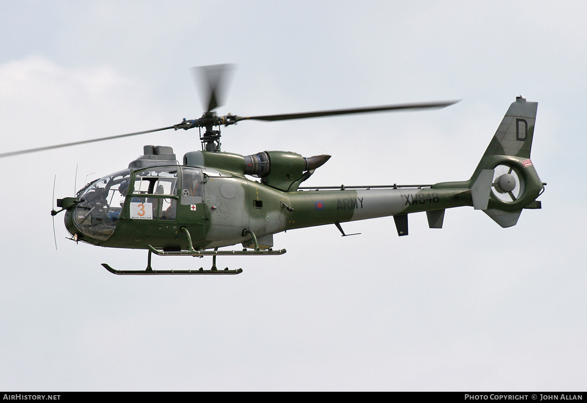 Aircraft Photo of XW848 | Aerospatiale SA-341B Gazelle AH1 | UK - Army | AirHistory.net #555455