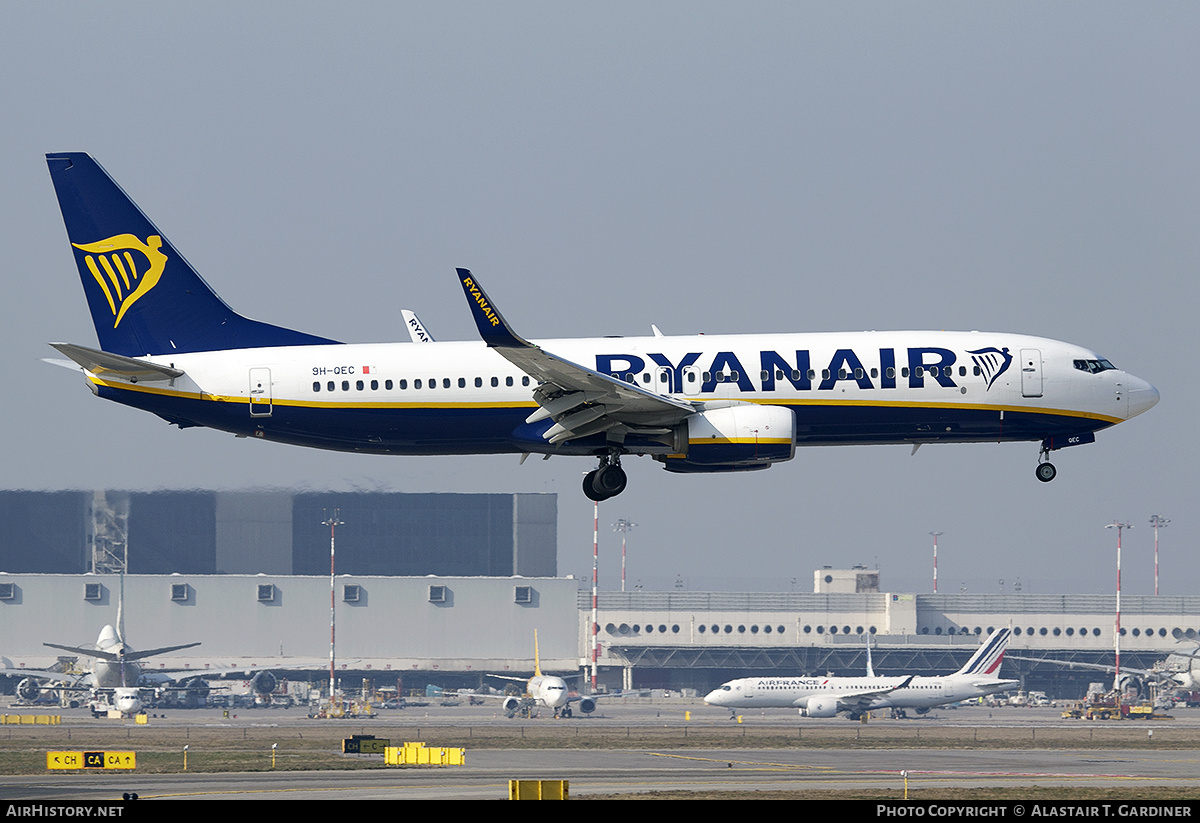 Aircraft Photo of 9H-QEC | Boeing 737-800 | Ryanair | AirHistory.net #555492