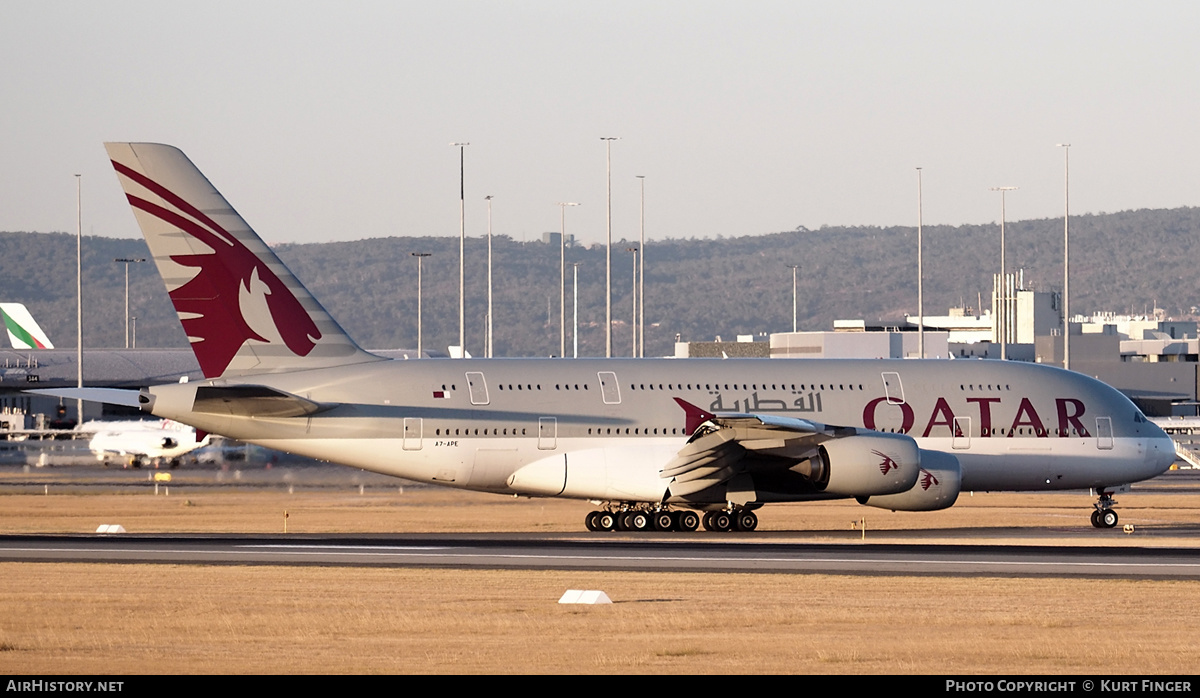 Aircraft Photo of A7-APE | Airbus A380-861 | Qatar Airways | AirHistory.net #555598