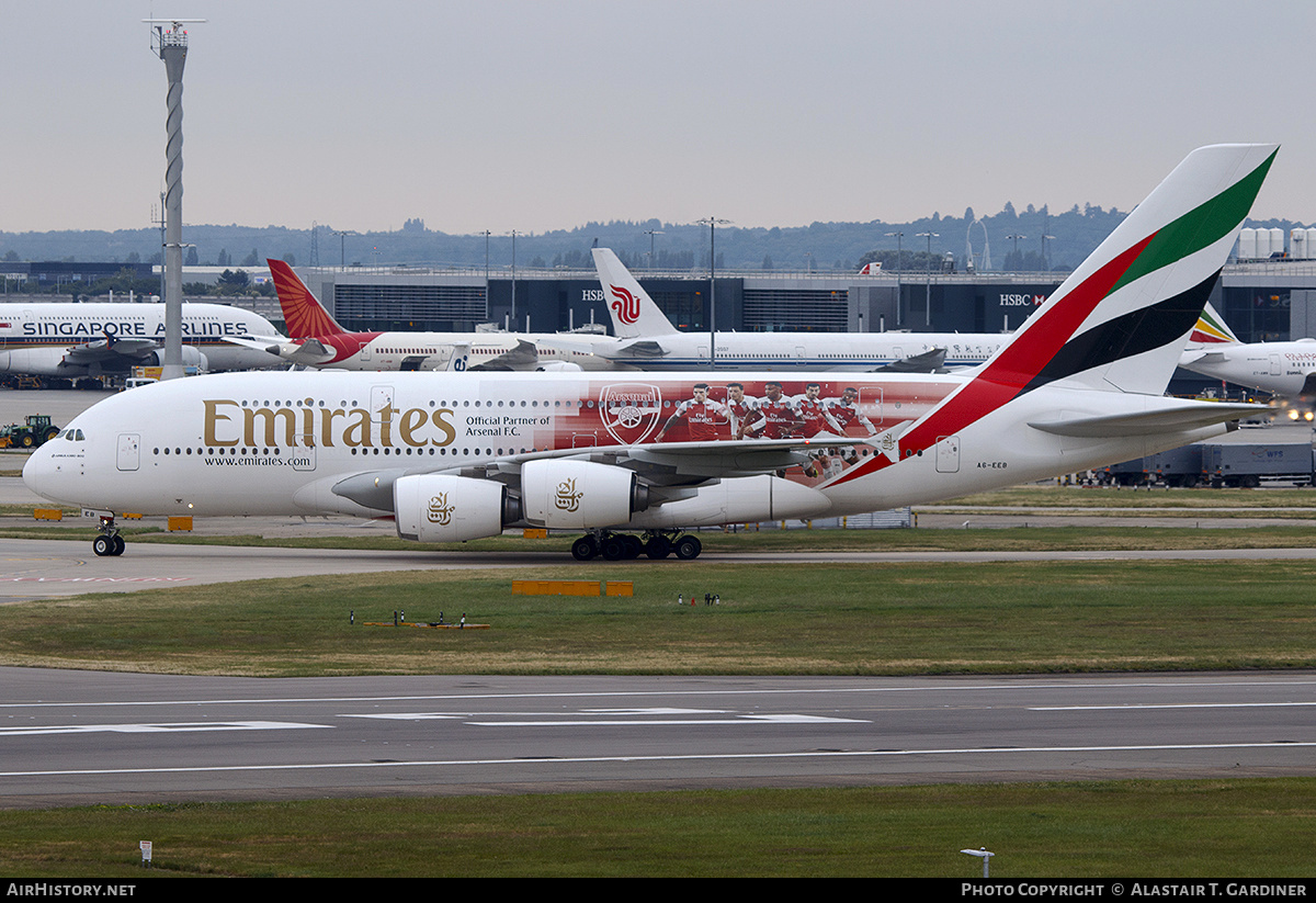 Aircraft Photo of A6-EEB | Airbus A380-861 | Emirates | AirHistory.net #555727