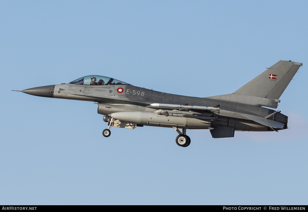 Aircraft Photo of E-598 | General Dynamics F-16AM Fighting Falcon | Denmark - Air Force | AirHistory.net #555730