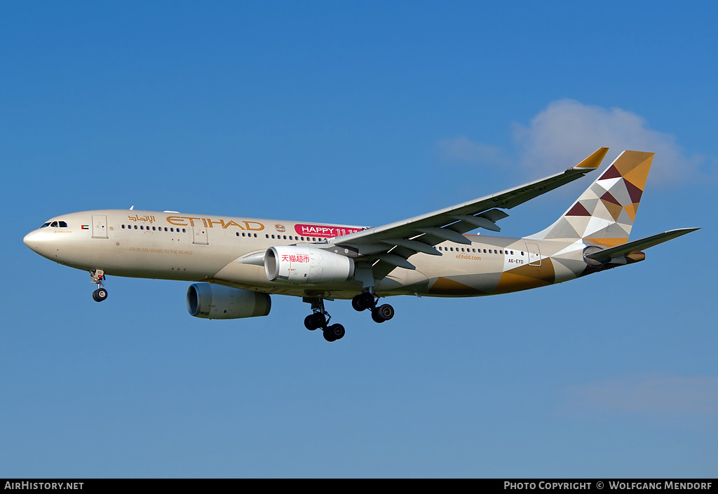 Aircraft Photo of A6-EYD | Airbus A330-243 | Etihad Airways | AirHistory.net #555787