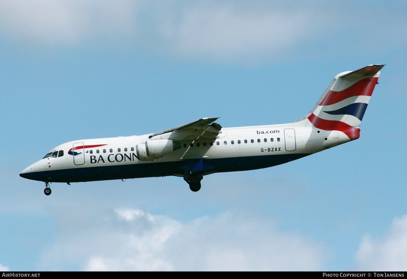 Aircraft Photo of G-BZAX | British Aerospace Avro 146-RJ100 | BA Connect | AirHistory.net #556213