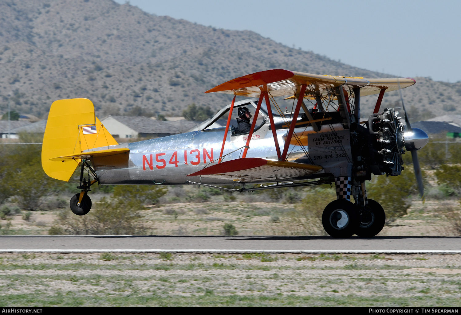 Aircraft Photo of N5413N | Stearman PT-17/R-1340 Kaydet (A75N1) | Custom Farm Service of Arizona | AirHistory.net #556255