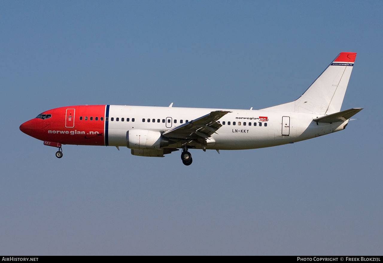 Aircraft Photo of LN-KKY | Boeing 737-3S3 | Norwegian | AirHistory.net #556305