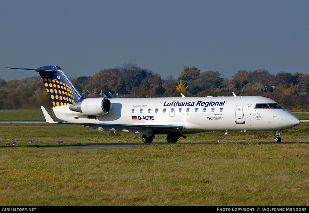 Aircraft Photo of D-ACRE | Bombardier CRJ-200ER (CL-600-2B19) | Lufthansa Regional | AirHistory.net #556357