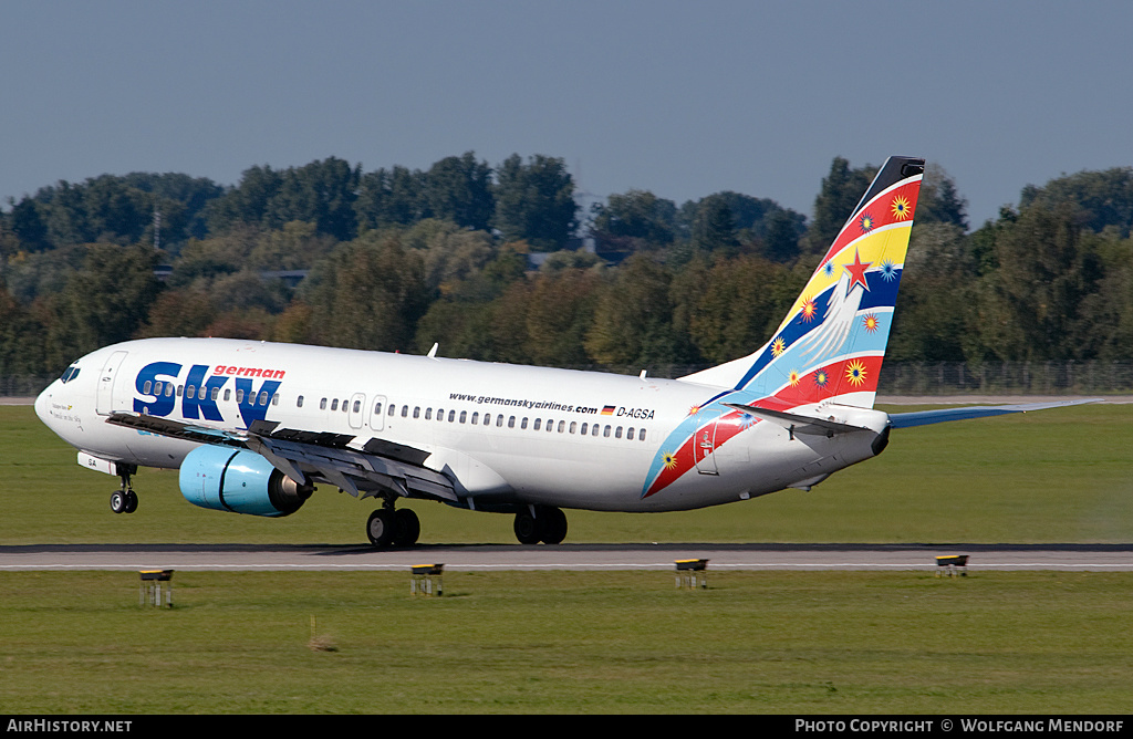 Aircraft Photo of D-AGSA | Boeing 737-883 | German Sky Airlines | AirHistory.net #556823