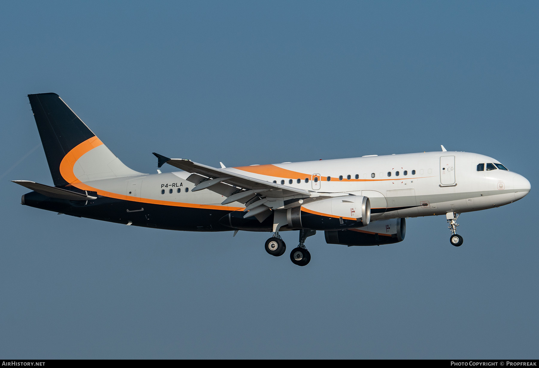 Aircraft Photo of P4-RLA | Airbus ACJ319 (A319-133/CJ) | AirHistory.net #556874