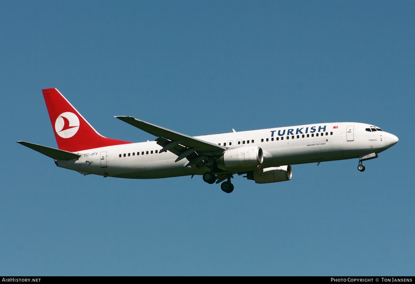 Aircraft Photo of TC-JFV | Boeing 737-8F2 | Turkish Airlines | AirHistory.net #556989