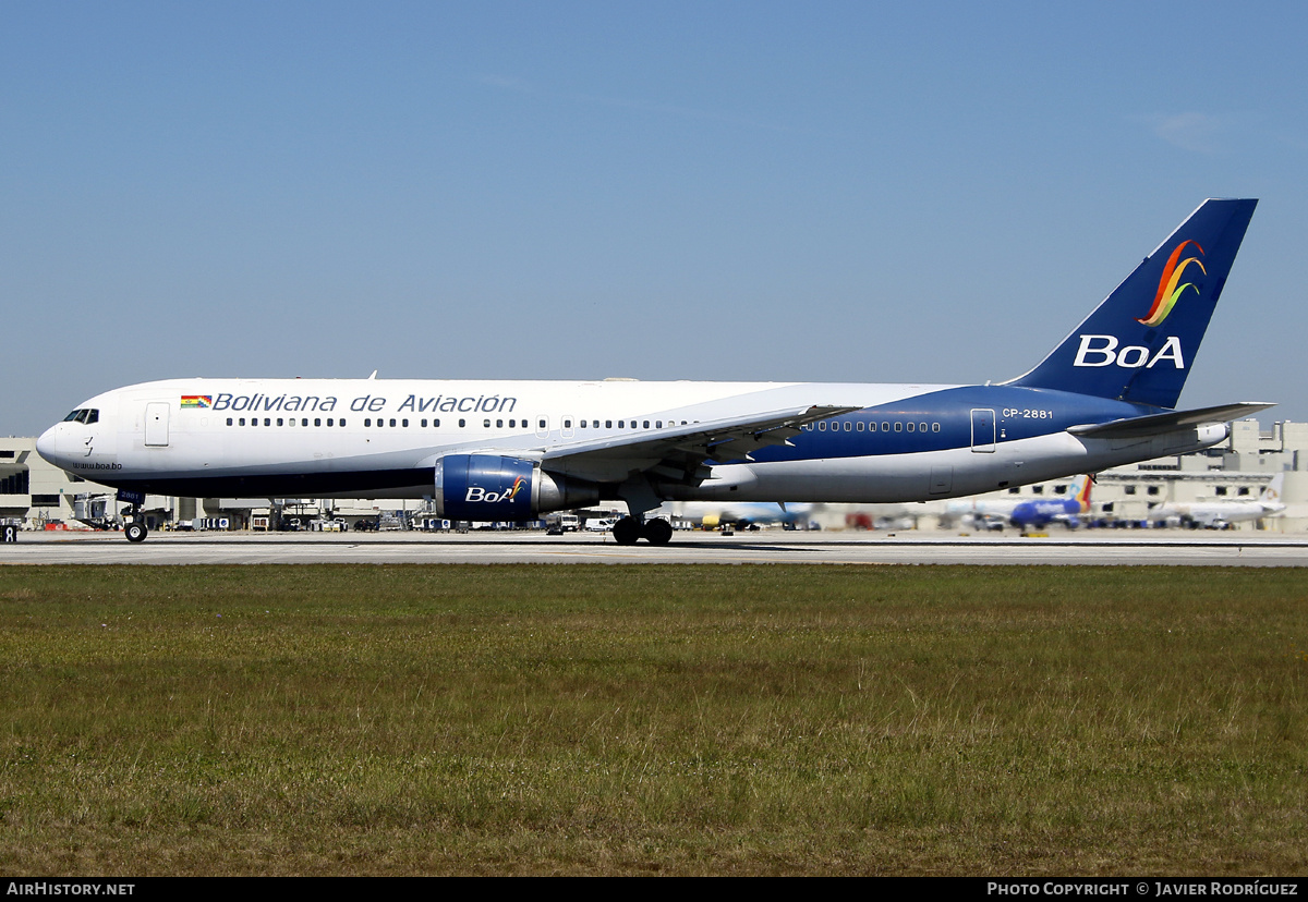 Aircraft Photo of CP-2881 | Boeing 767-33A/ER | Boliviana de Aviación - BoA | AirHistory.net #557329