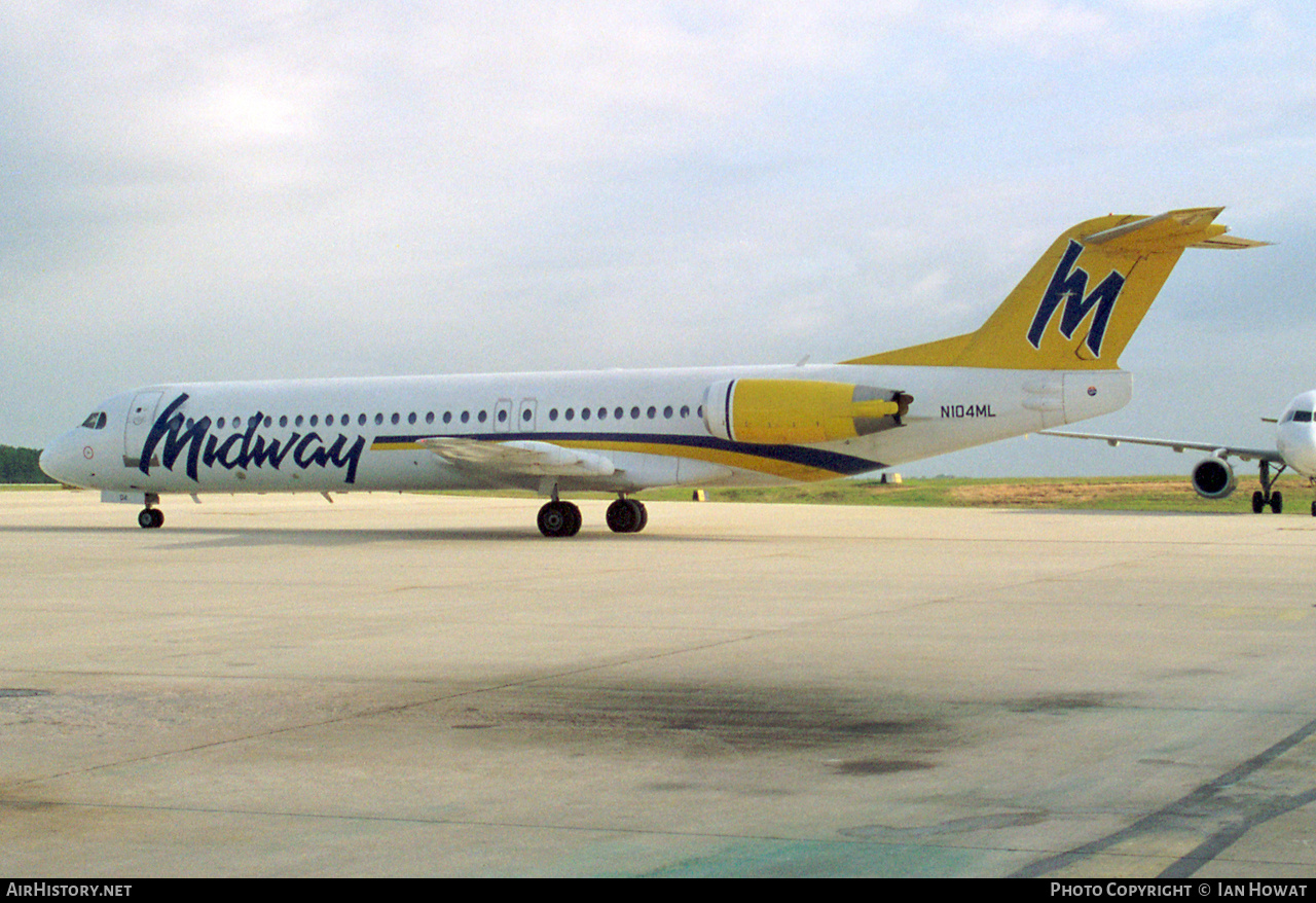 Aircraft Photo of N104ML | Fokker 100 (F28-0100) | Midway Airlines | AirHistory.net #557535