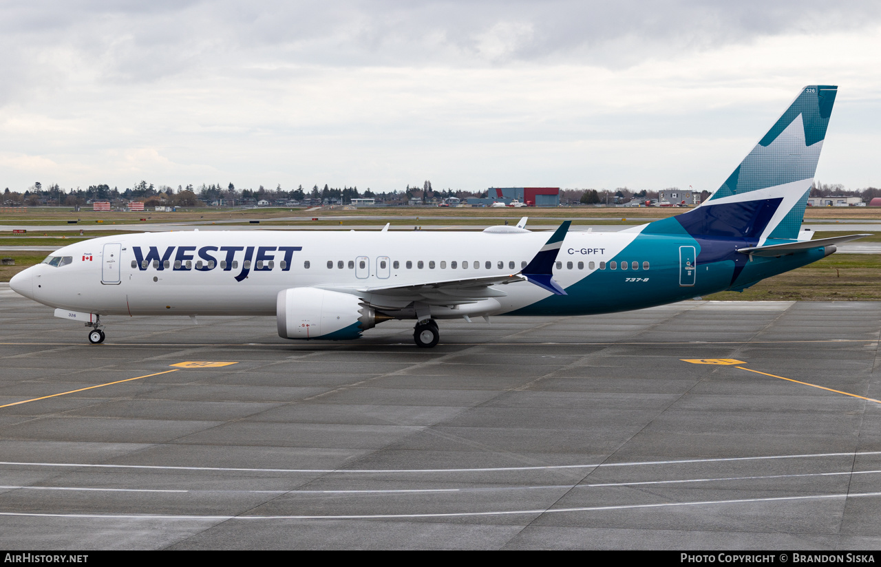 Aircraft Photo of C-GPFT | Boeing 737-8 Max 8 | WestJet | AirHistory.net #557609