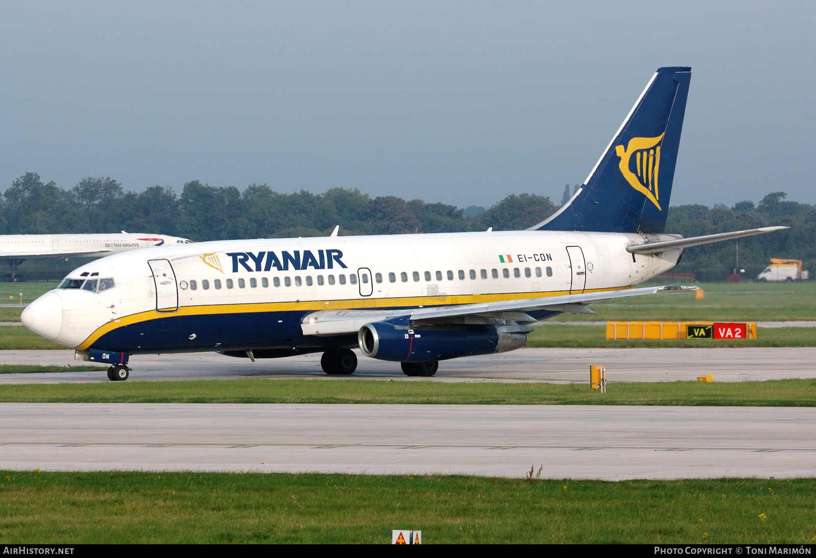 Aircraft Photo of EI-CON | Boeing 737-2T5/Adv | Ryanair | AirHistory.net #557786